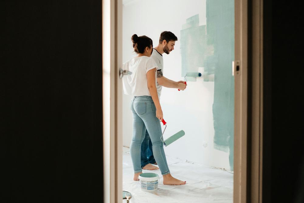 freshly painted room